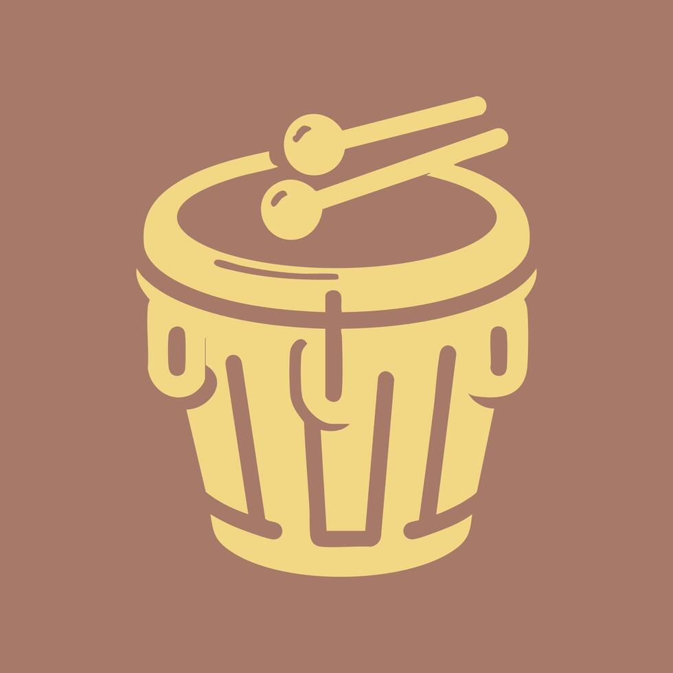 Bongo Drum Silhouette Icon vector