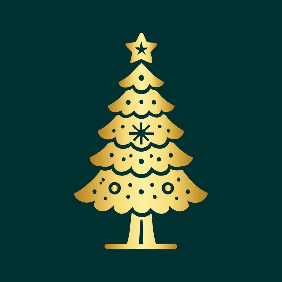 Minimalist Christmas Tree Illustration vector