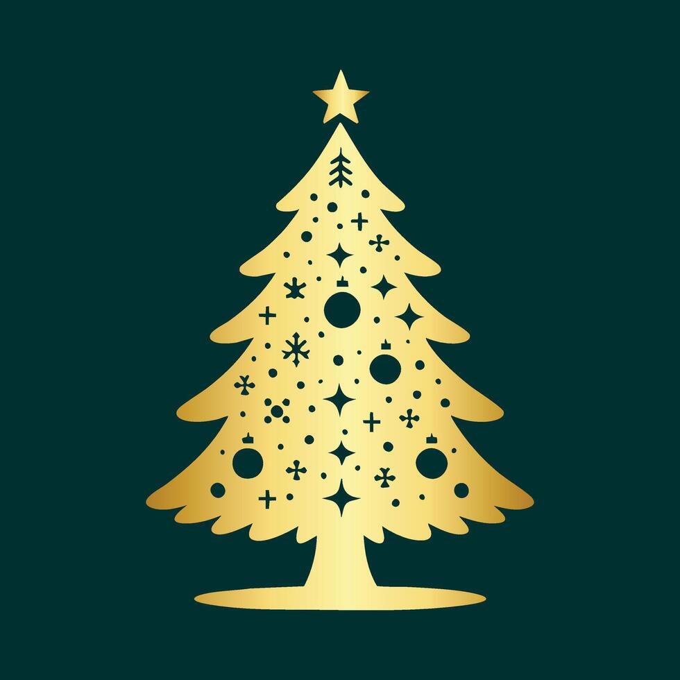 Modern Christmas Tree Silhouette vector