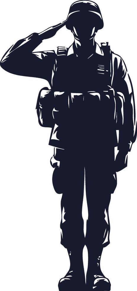 Soldier Saluting in Uniform vector
