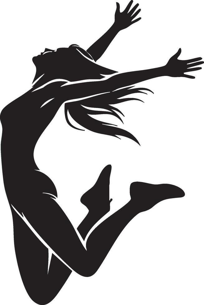 Action Jumping Silhouette vector