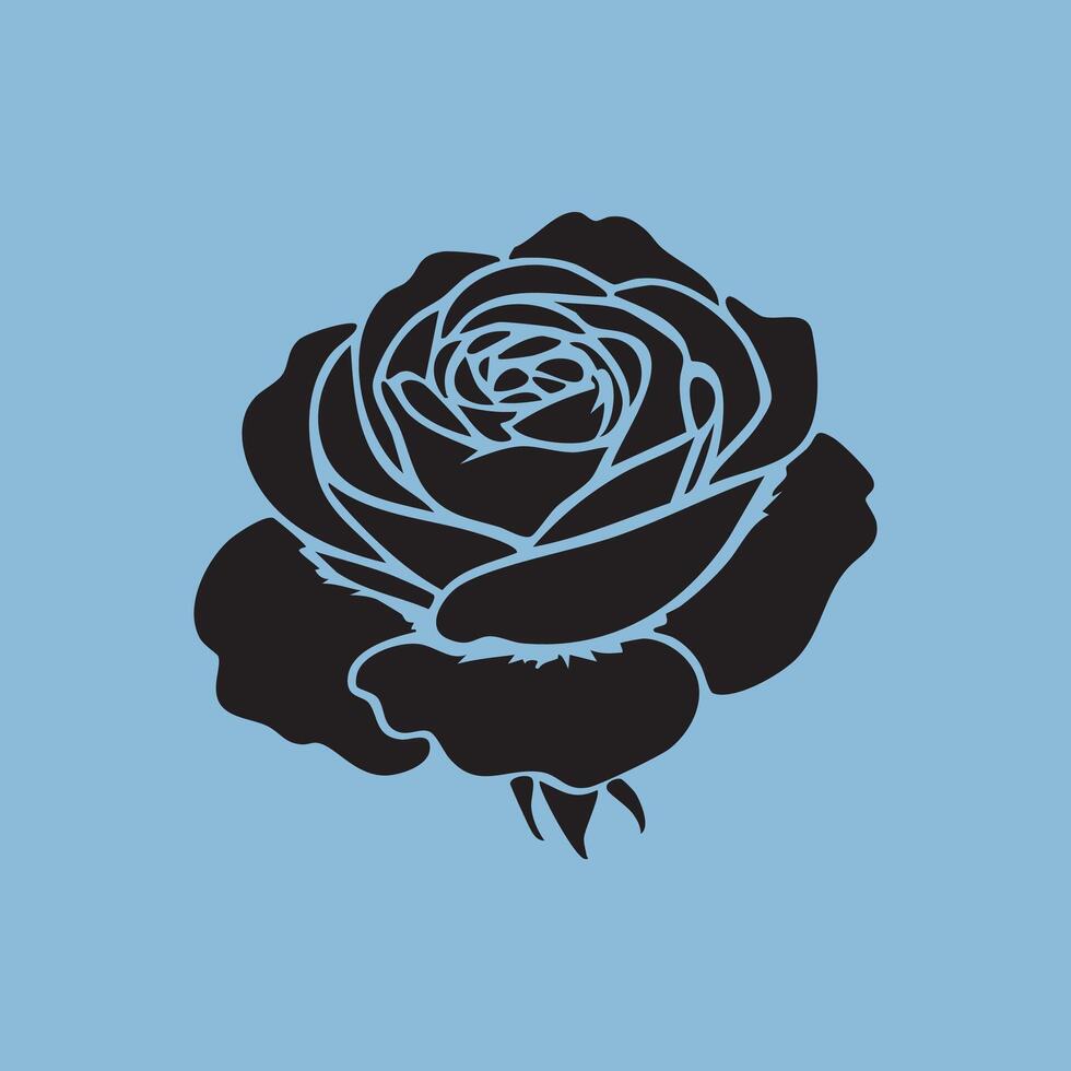 Silhouette of a Rose Flower vector