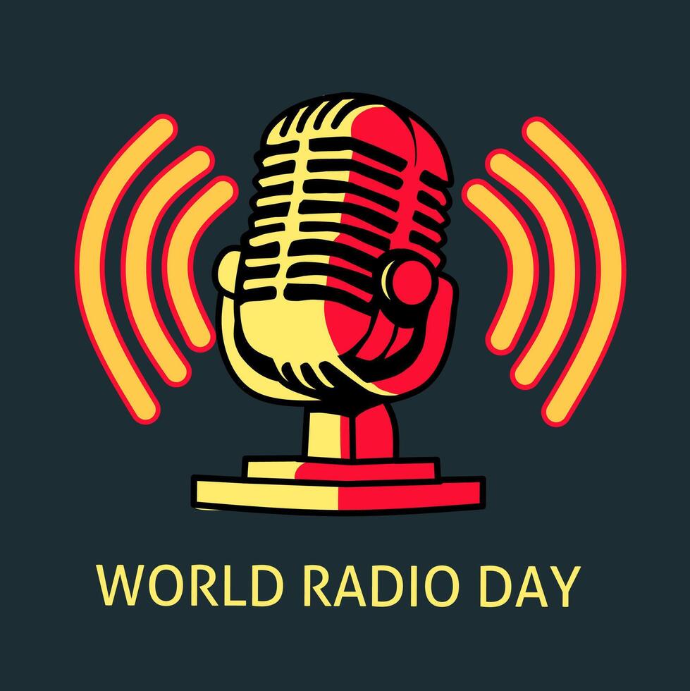 commemorating World Radio Day vector