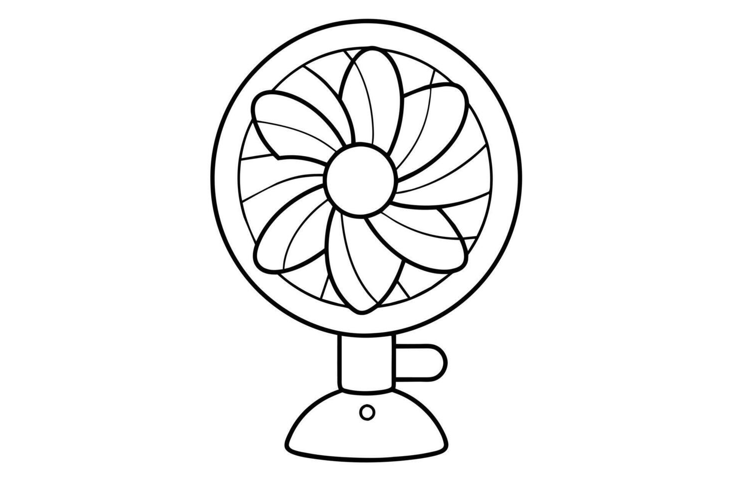 Simple Line Drawing of a Desk Fan vector