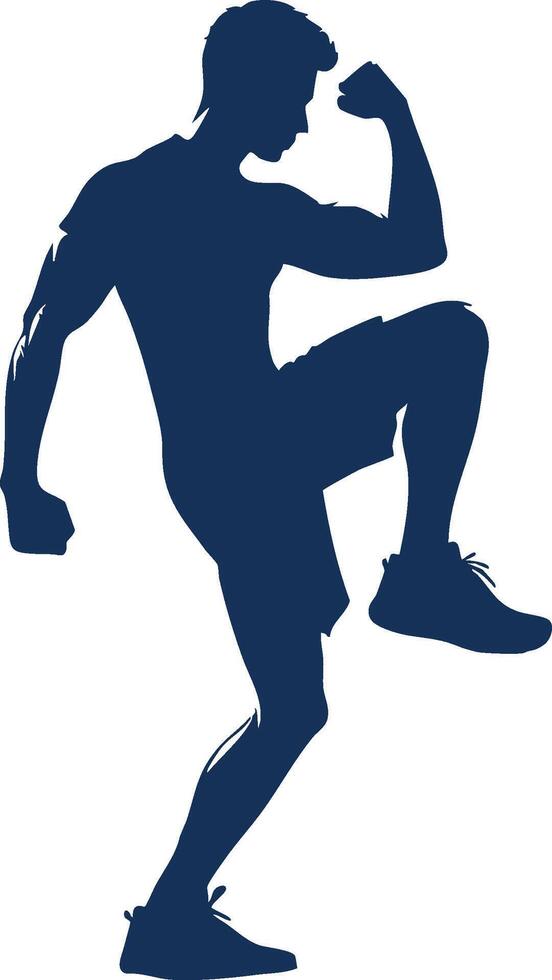 Person Exercising at the Gym Silhouette vector