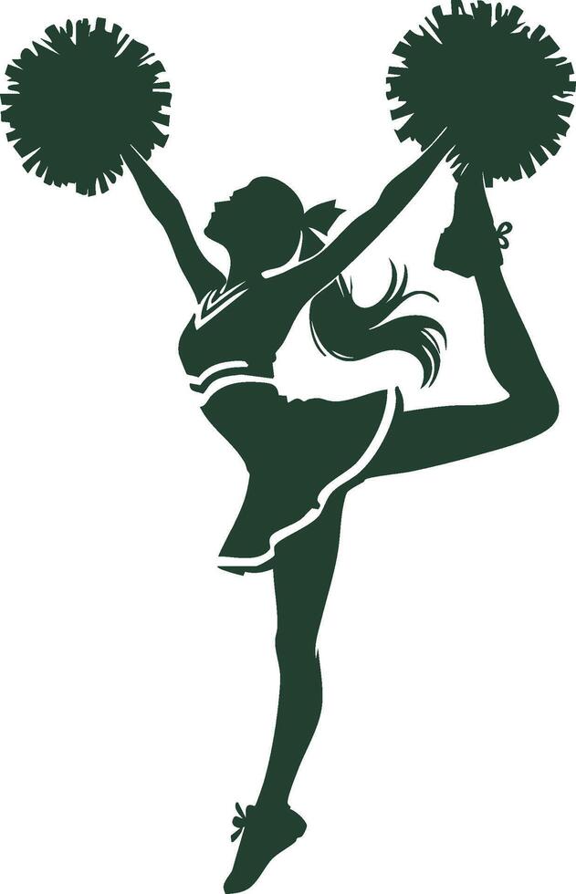 Minimalist Cheerleader Pose Design vector