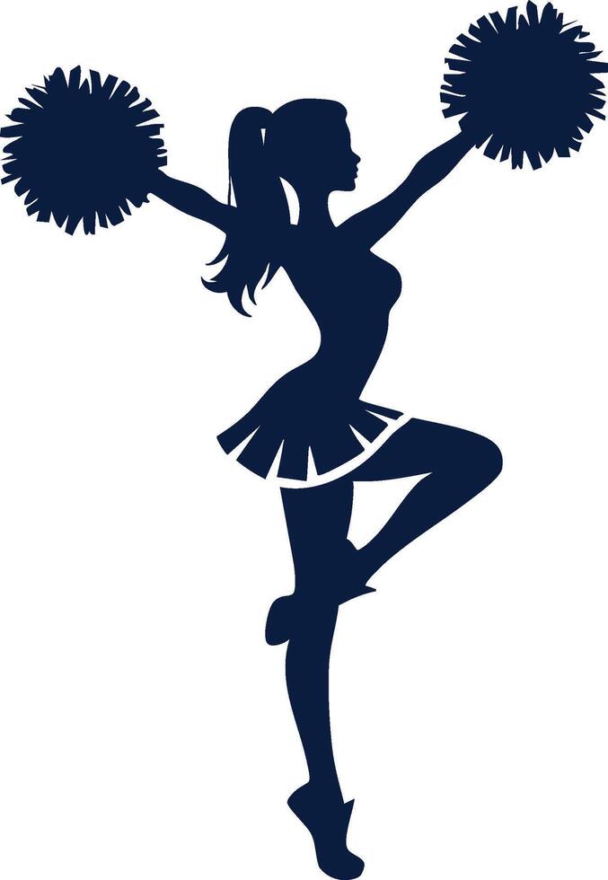 Cheerleader in Motion Silhouette vector