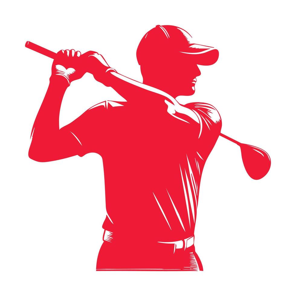 Golfer Swing Silhouette Design vector