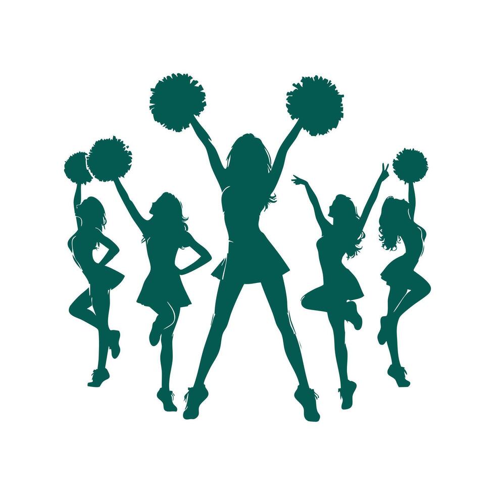 Cheerleader Jump Silhouette Design vector