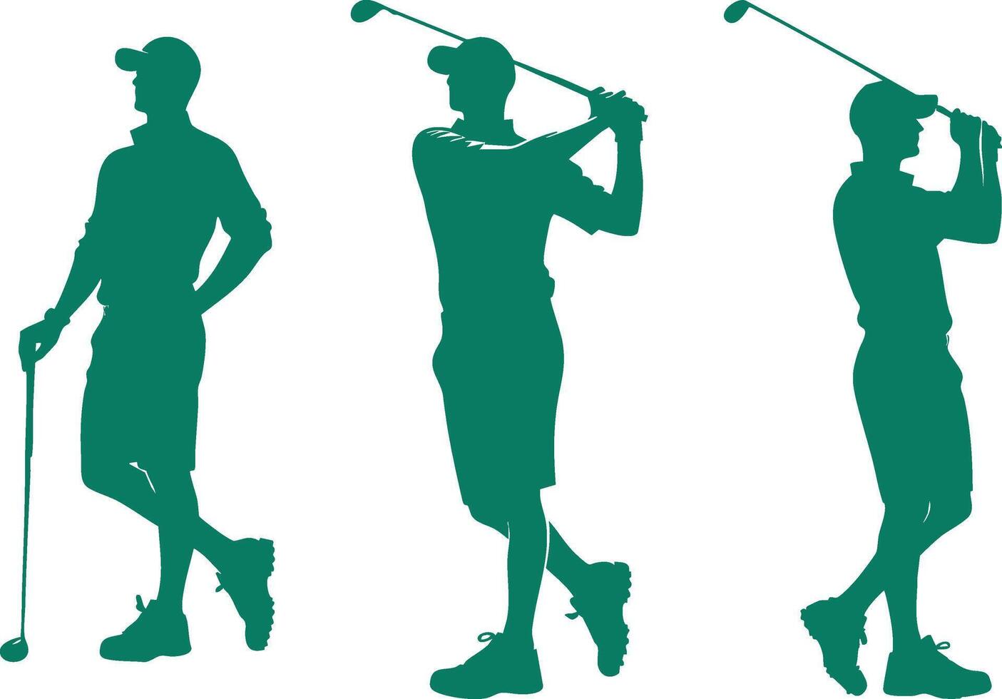 Dynamic Golf Player Silhouette vector