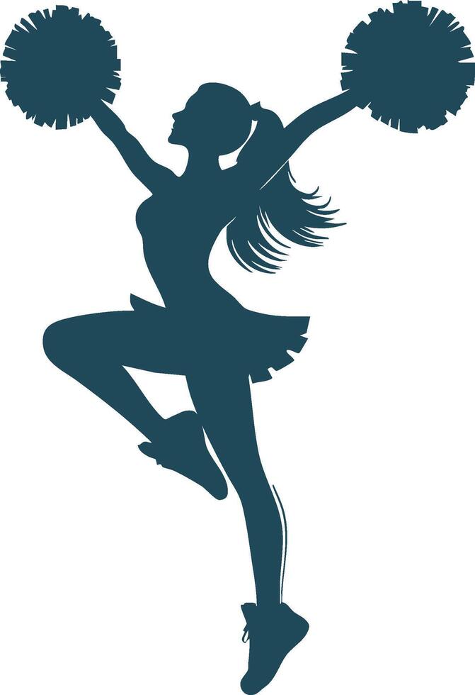 Cheerleader Performing Jump Art vector