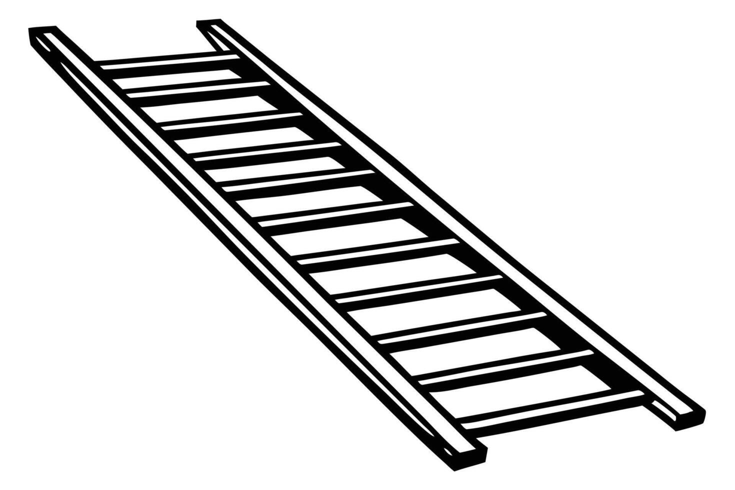 A Line Drawing of an Industrial Ramp or Ladder vector
