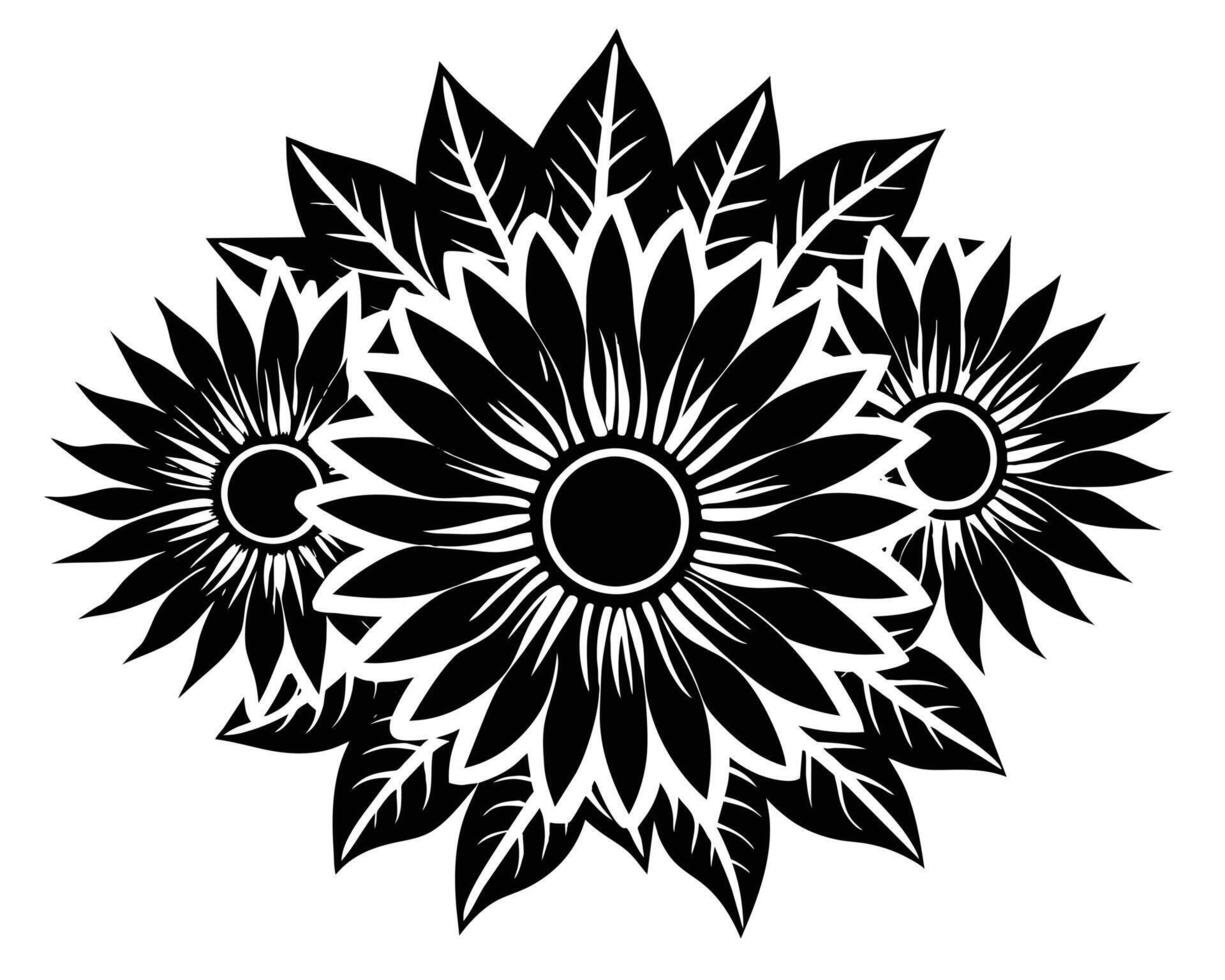 Floral Design of Sunflowers vector