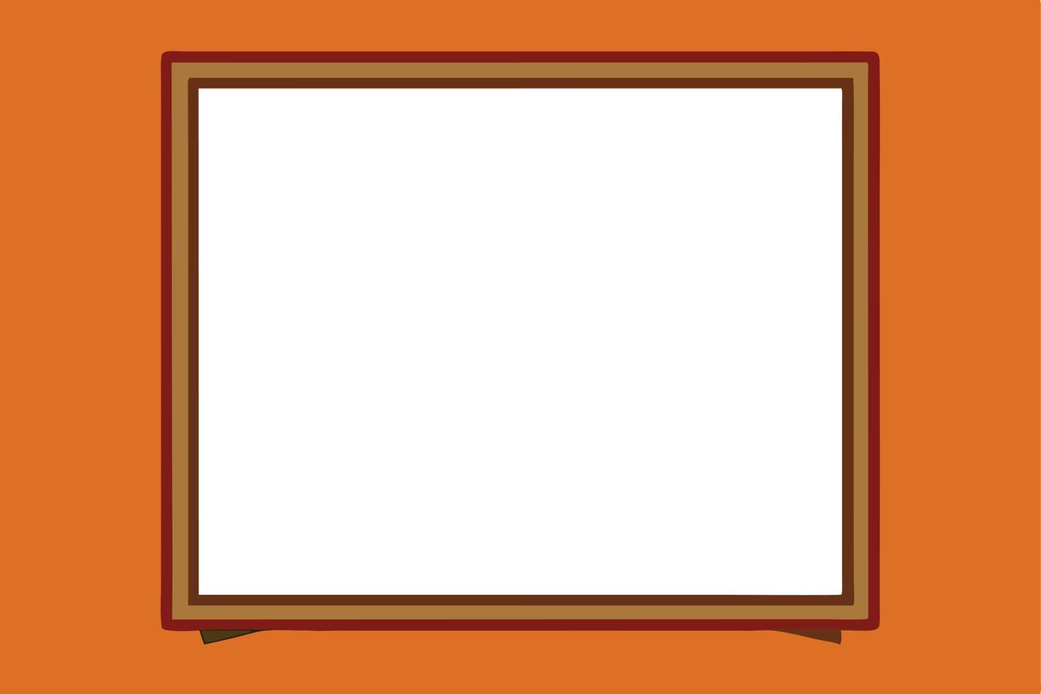 Empty picture frame on an orange background, perfect for mockups. vector