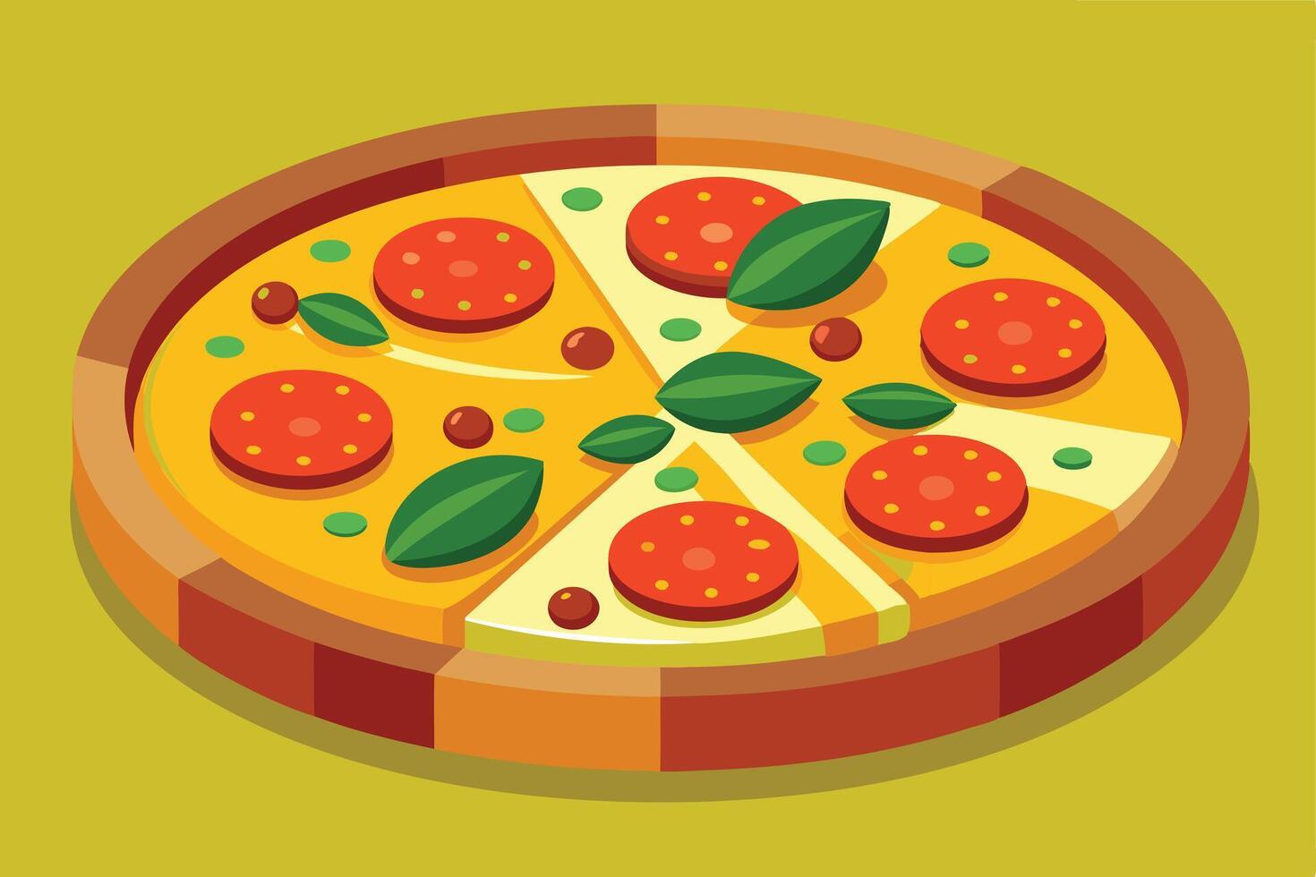 Pizza on a wooden board, perfect for food delivery ads. vector