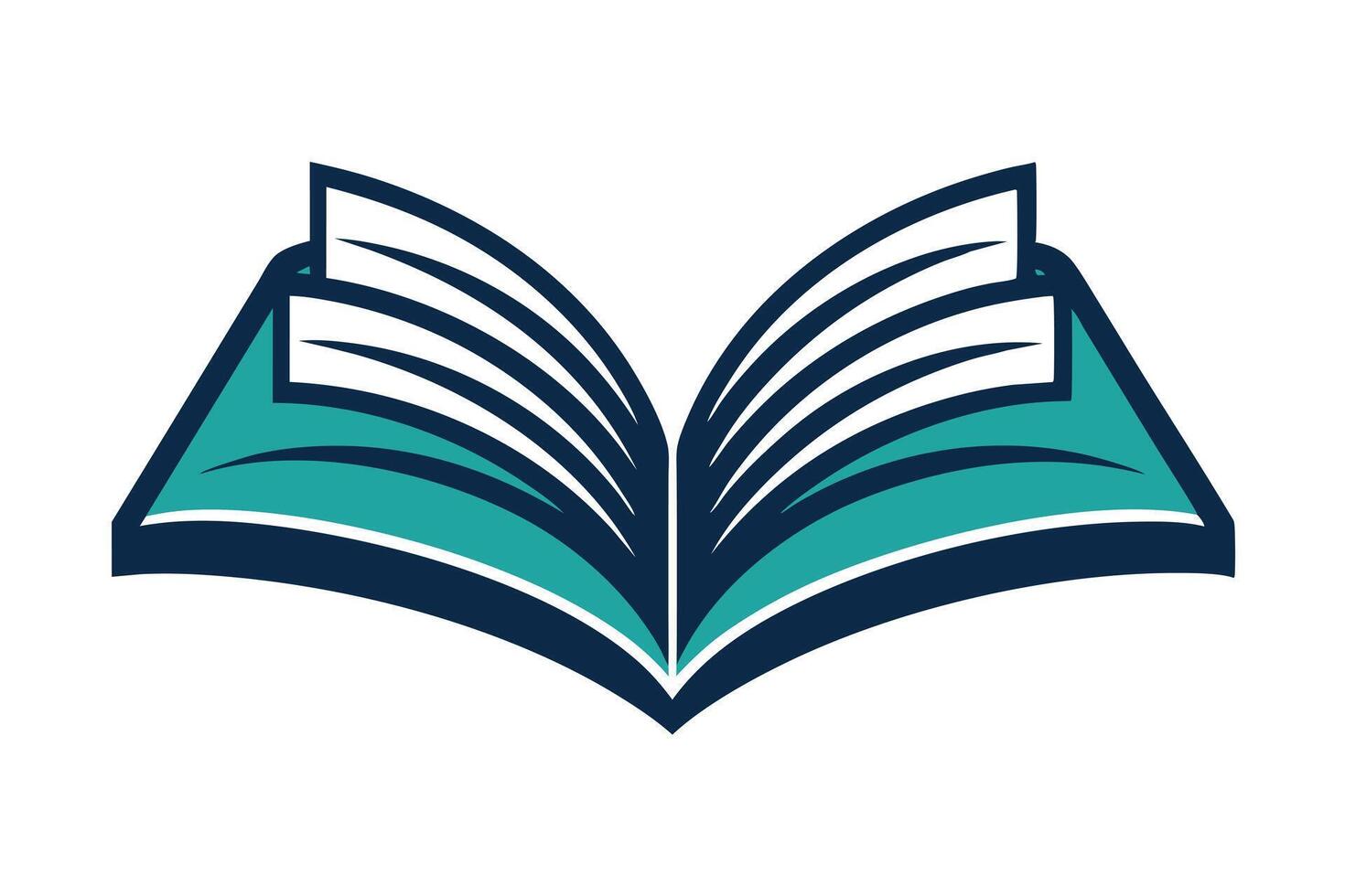 Open Book Icon, Flat Design, Education Concept vector