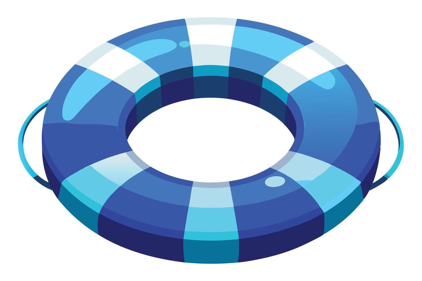 Blue and white life preserver, perfect for summer stock photography. vector