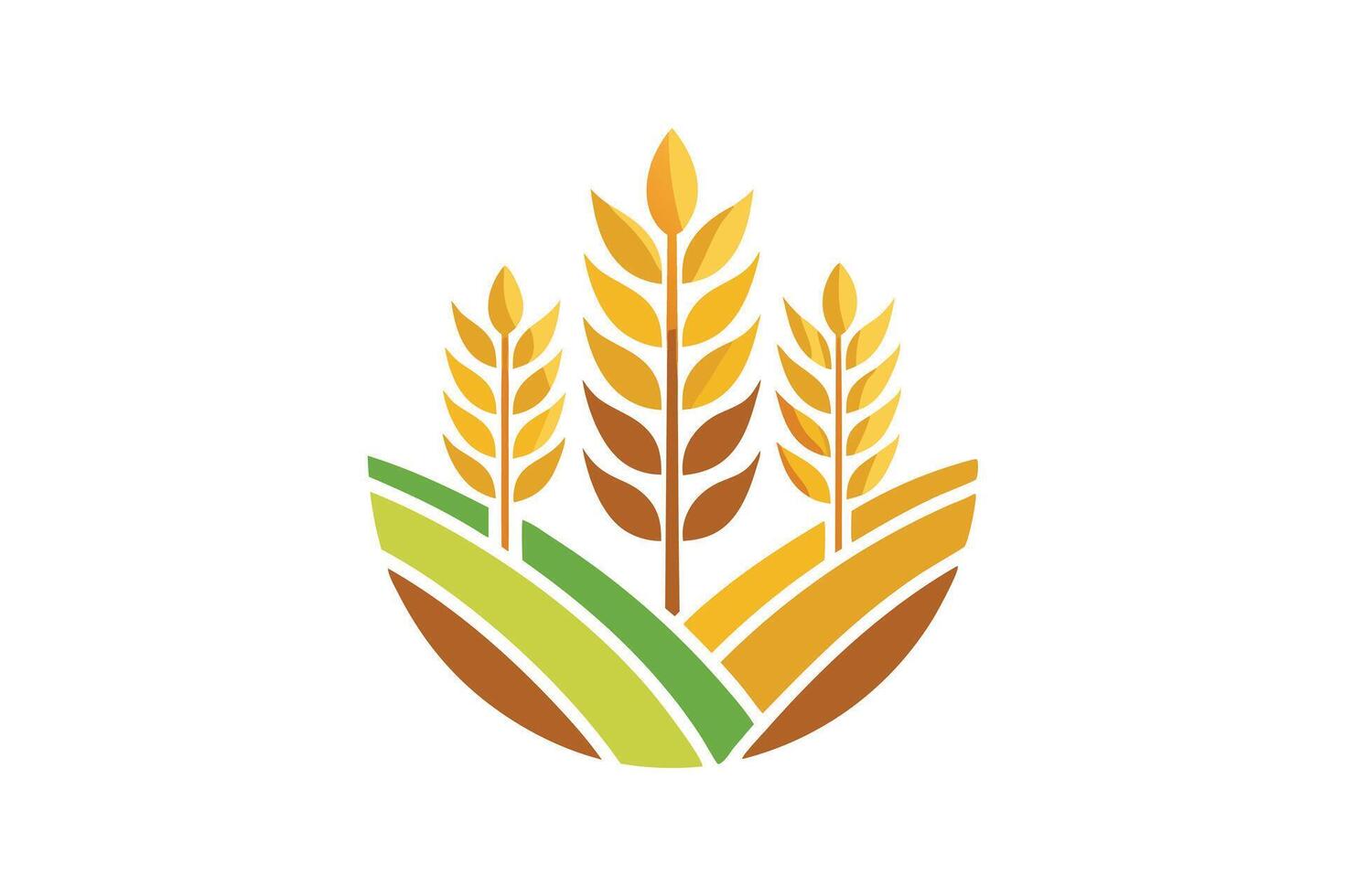 A Golden wheat logo design, representing agricultural prosperity. vector