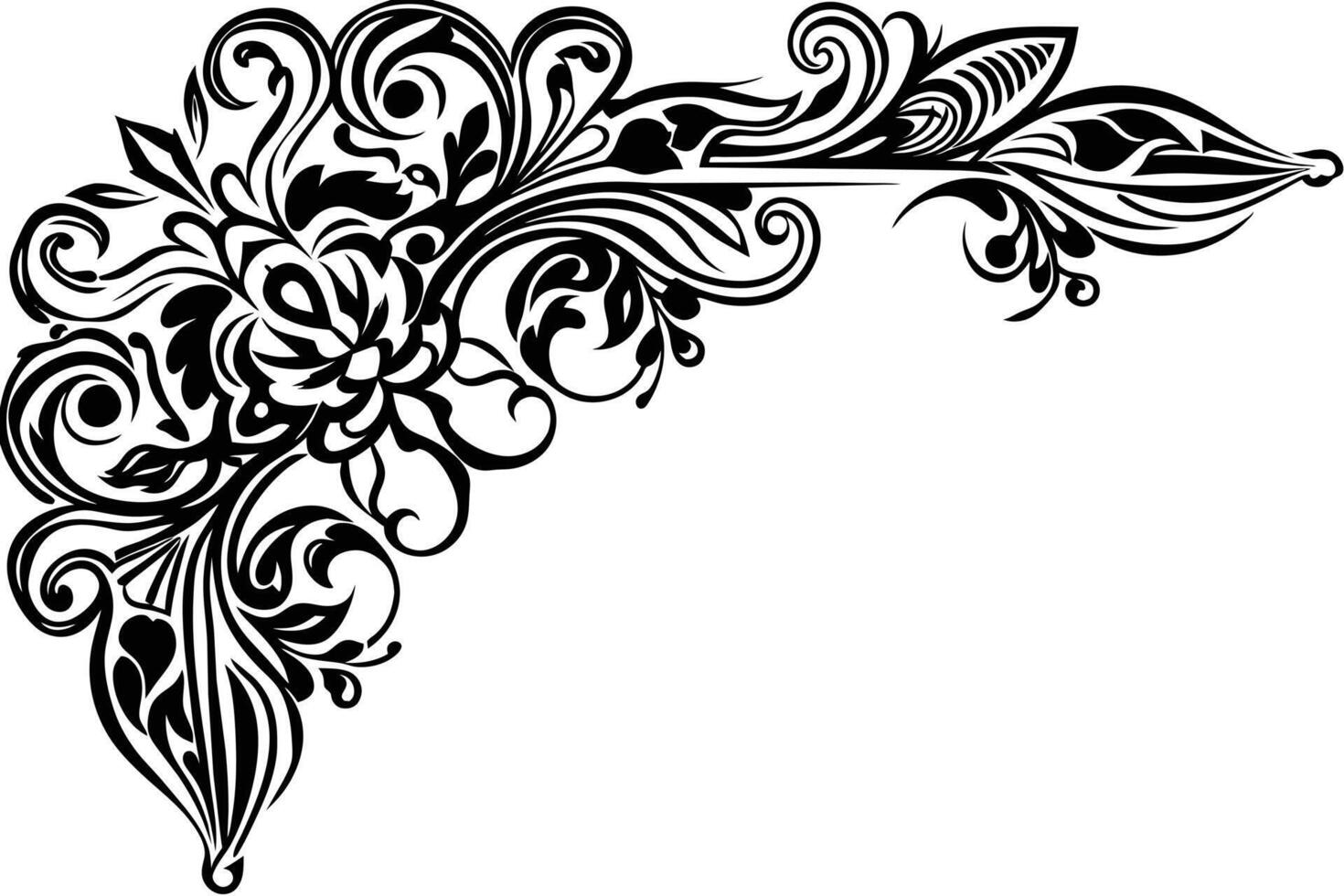 Elegant Black and White Lily Design for Decorative vector