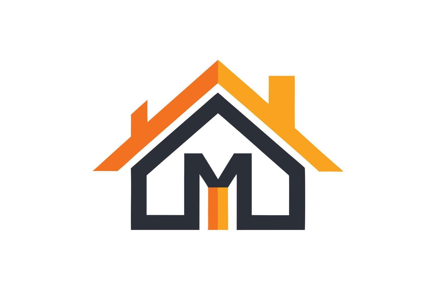 Modern House Logo Design in Adobe Illustrator vector