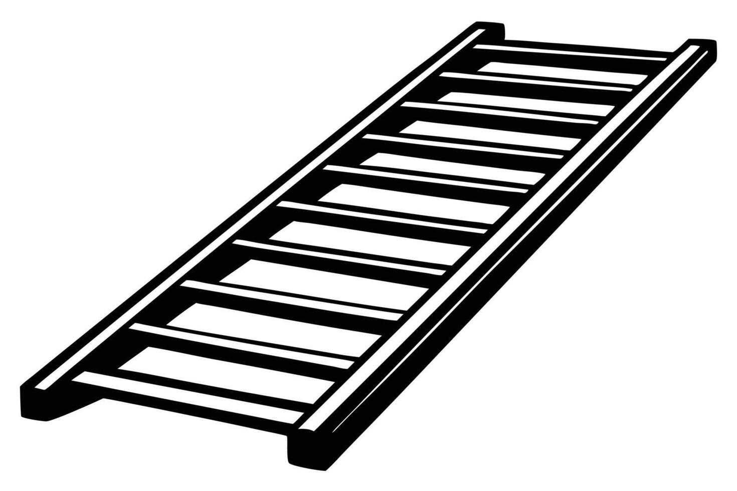 Simple Line Drawing of an Industrial Ramp or Ladder vector