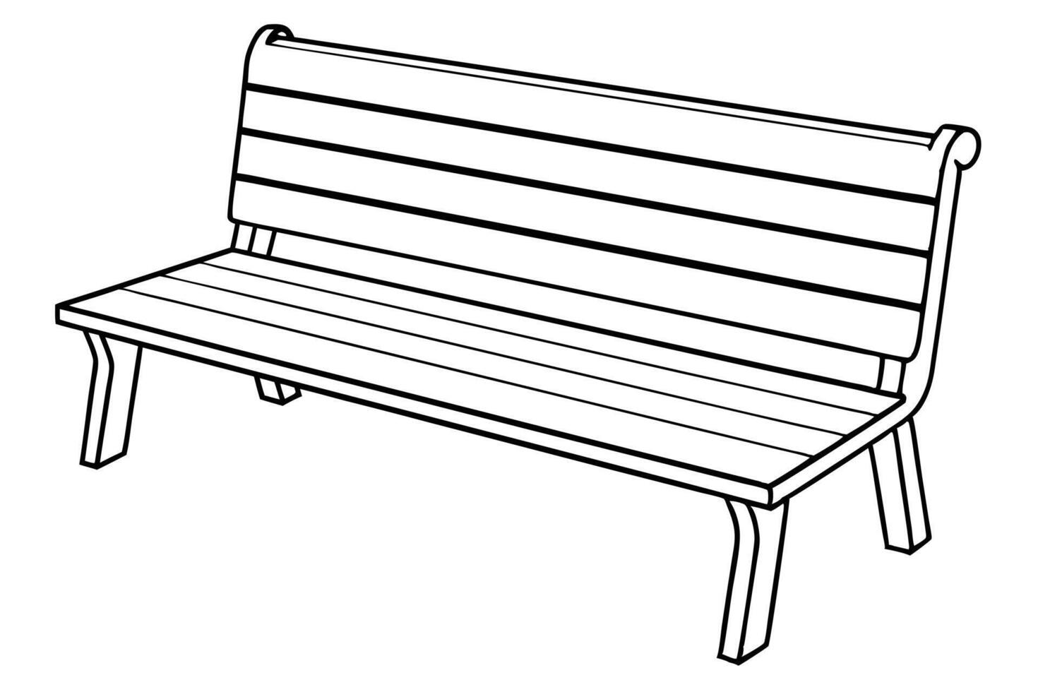 A Classic Wooden Park Bench vector