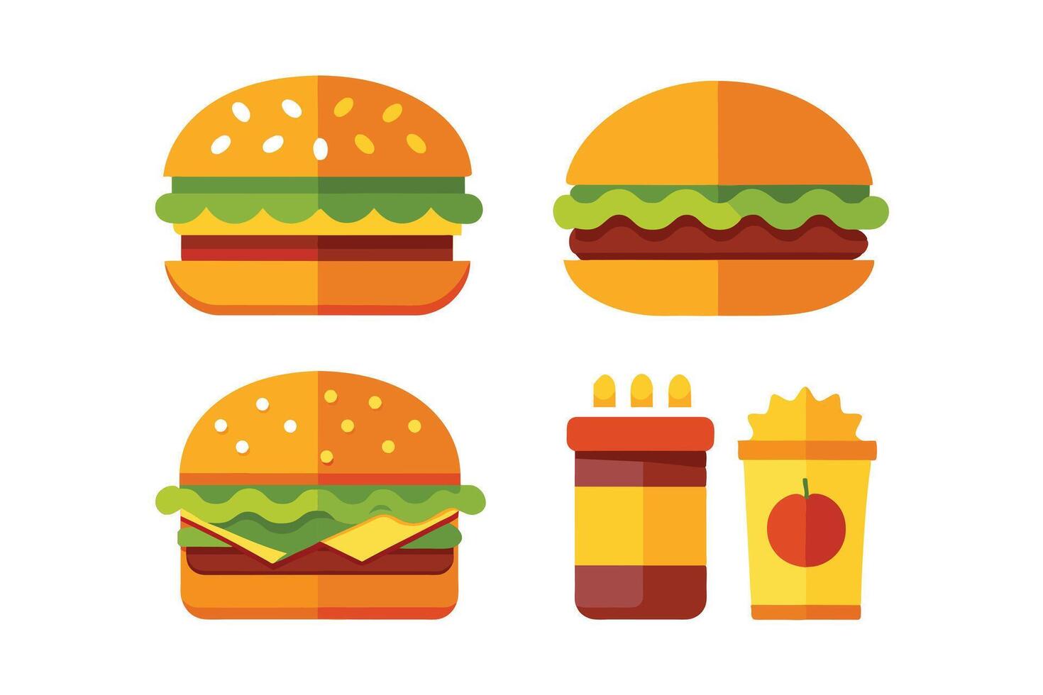 Burgers, Fries, and Condiments vector