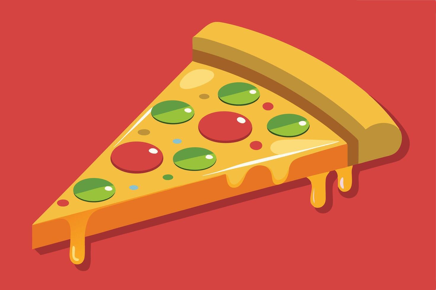 Delicious Cartoon Pizza Slice Illustration vector