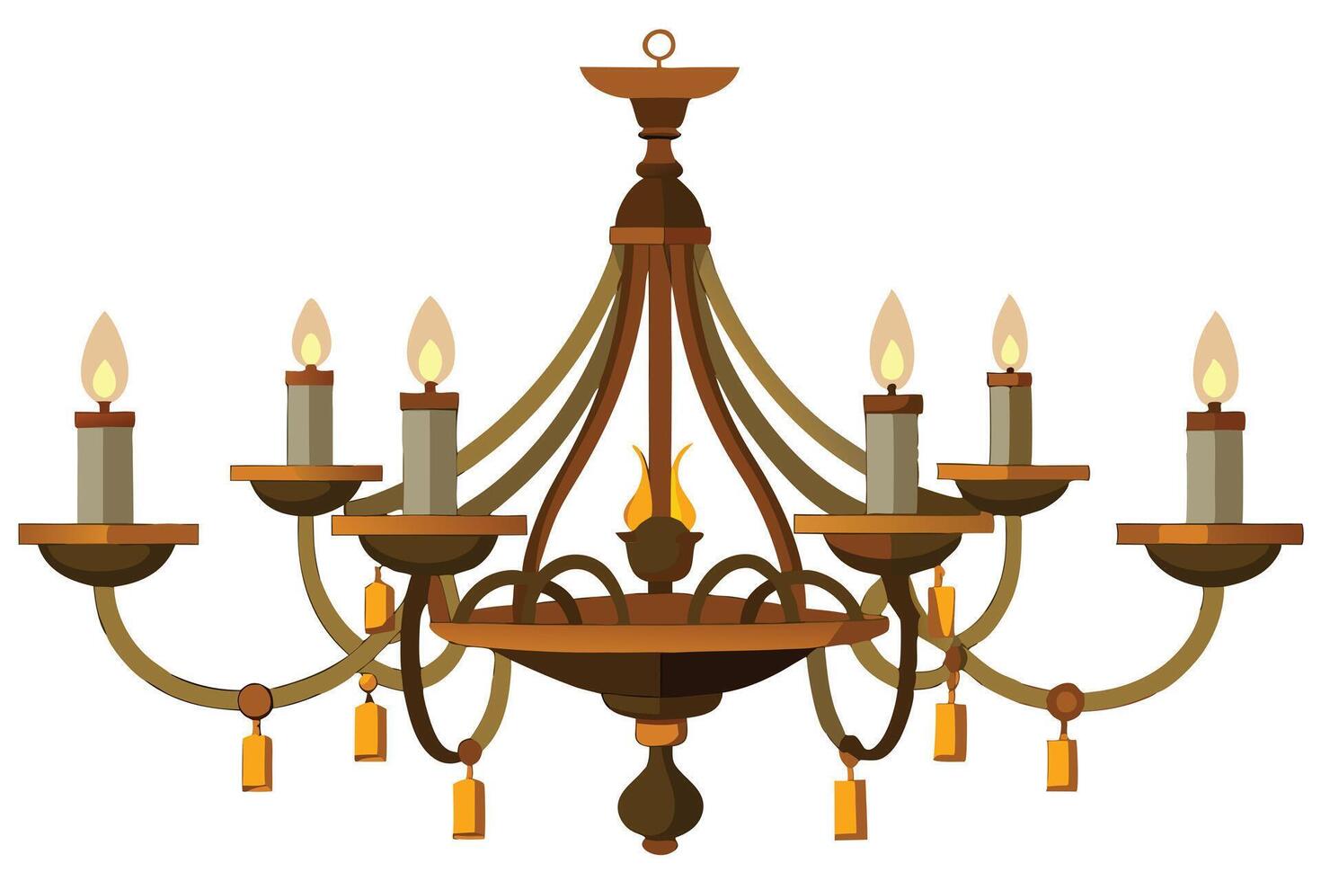 Gold Chandelier, perfect for interior design projects. vector