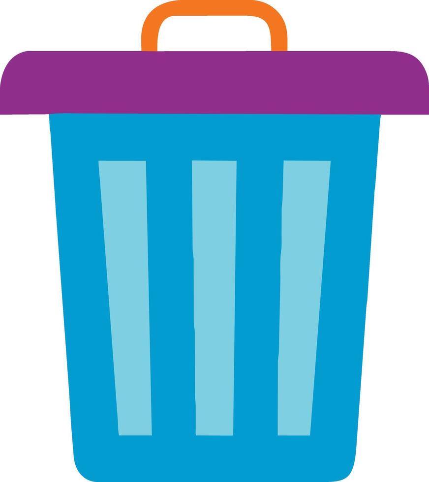 Colorful Cartoon Trash Can Icon vector