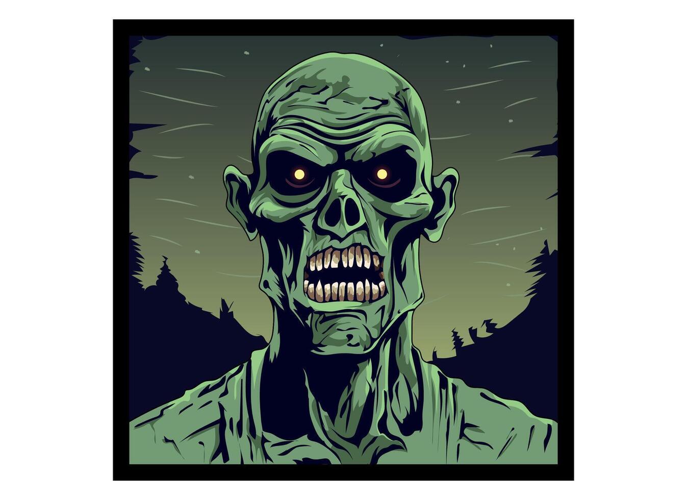 Angry Green Zombie vector