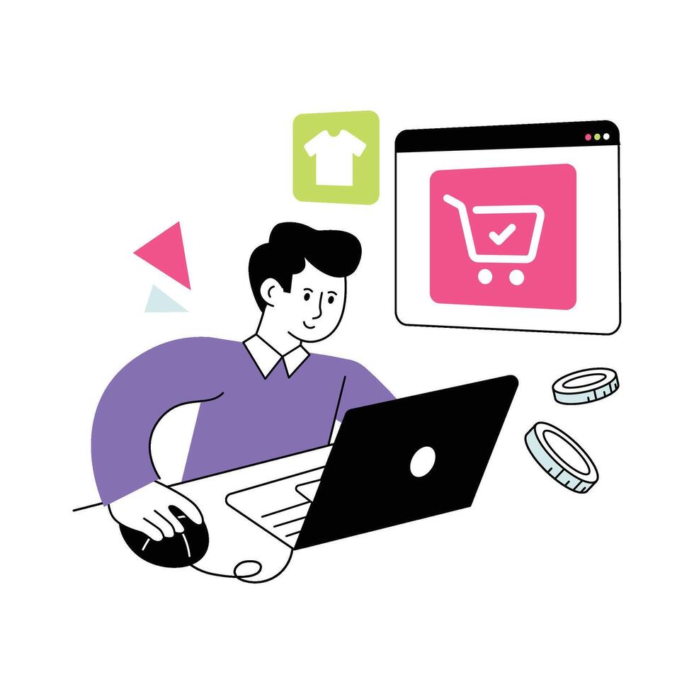 Checkout Flat Style Design illustration. Stock illustration vector