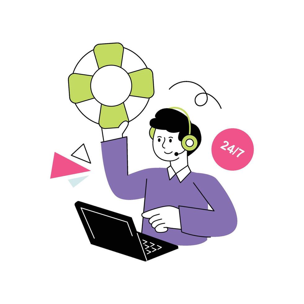 Support Flat Style Design illustration. Stock illustration vector