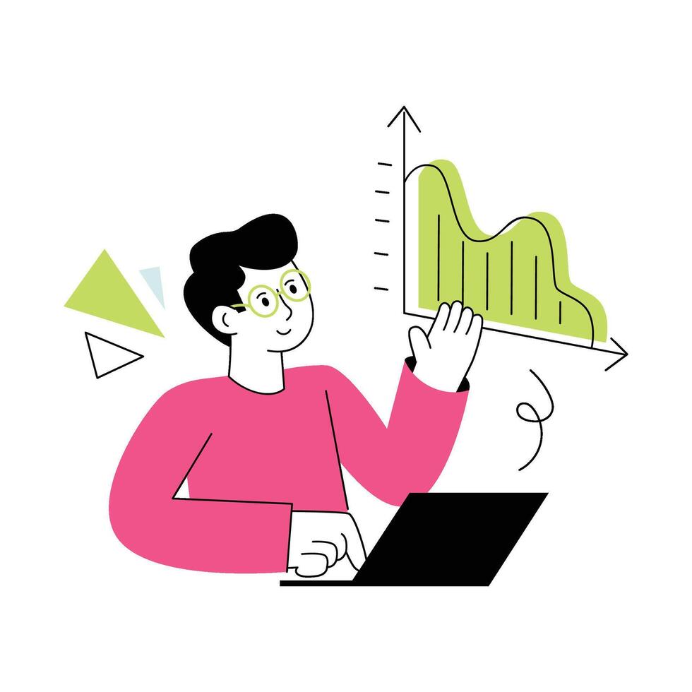 Statistics Flat Style Design illustration. Stock illustration vector