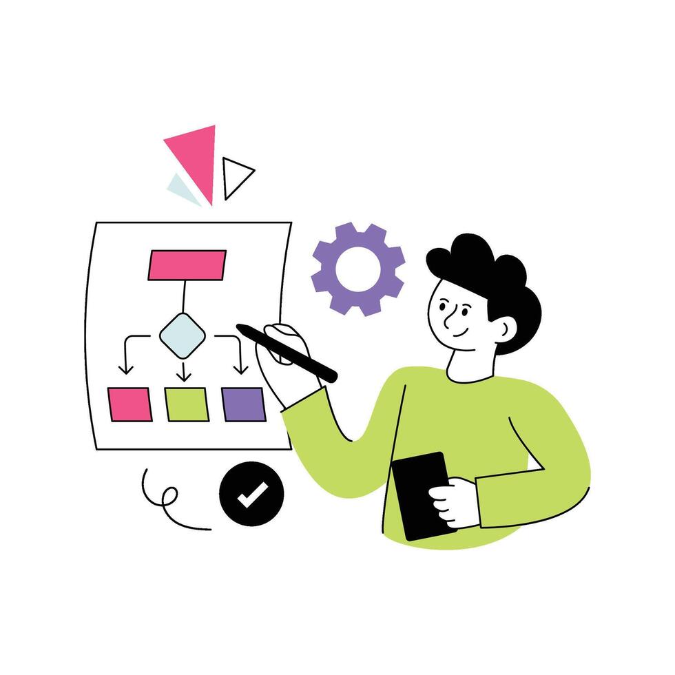 WorkFlow Flat Style Design illustration. Stock illustration vector