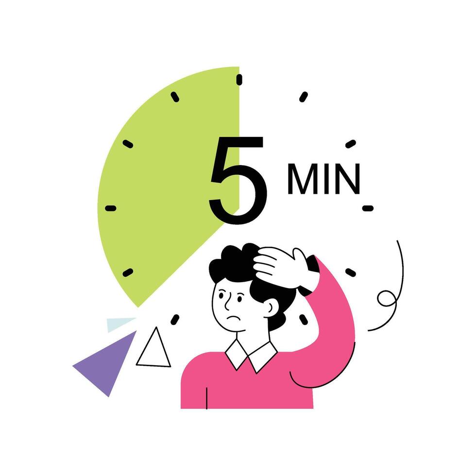 Countdown Timer Flat Style Design illustration. Stock illustration vector
