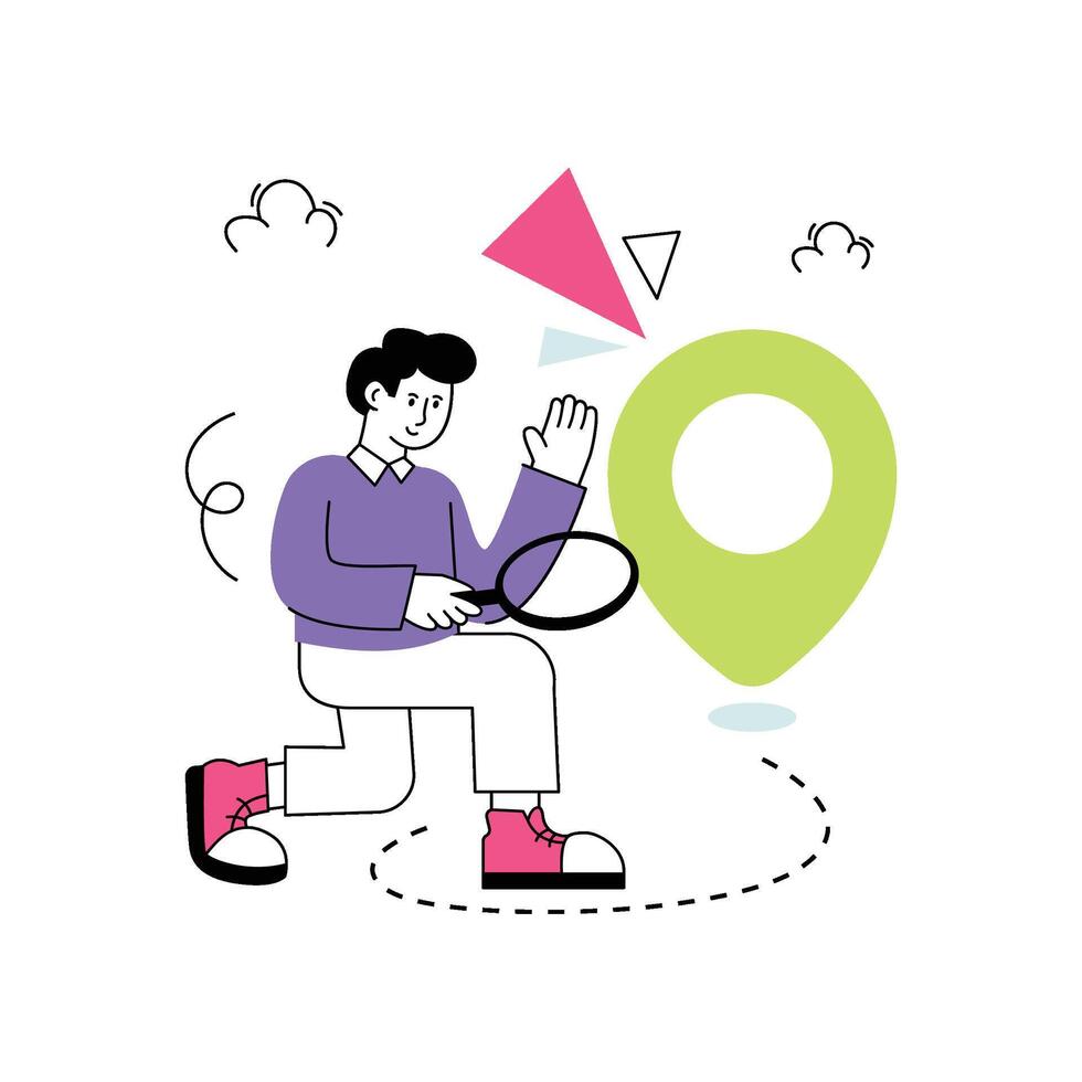 Location Tracker Flat Style Design illustration. Stock illustration vector