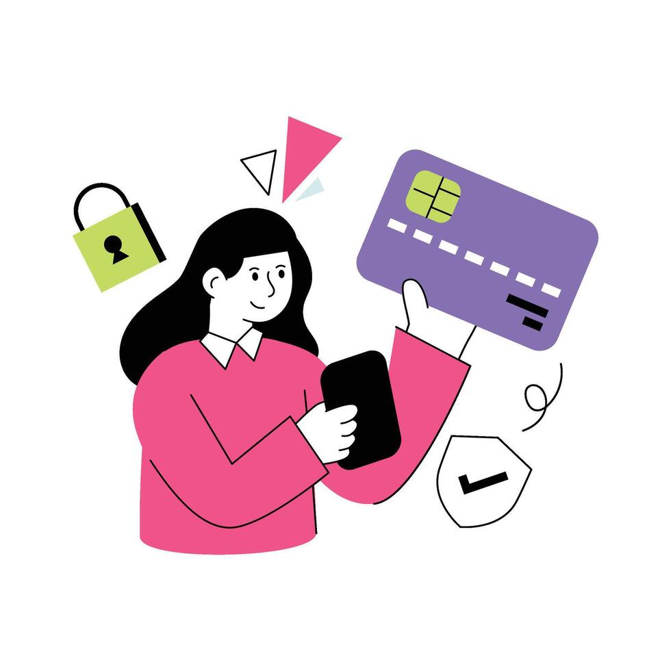 Online Card Payment Flat Style Design illustration. Stock illustration vector