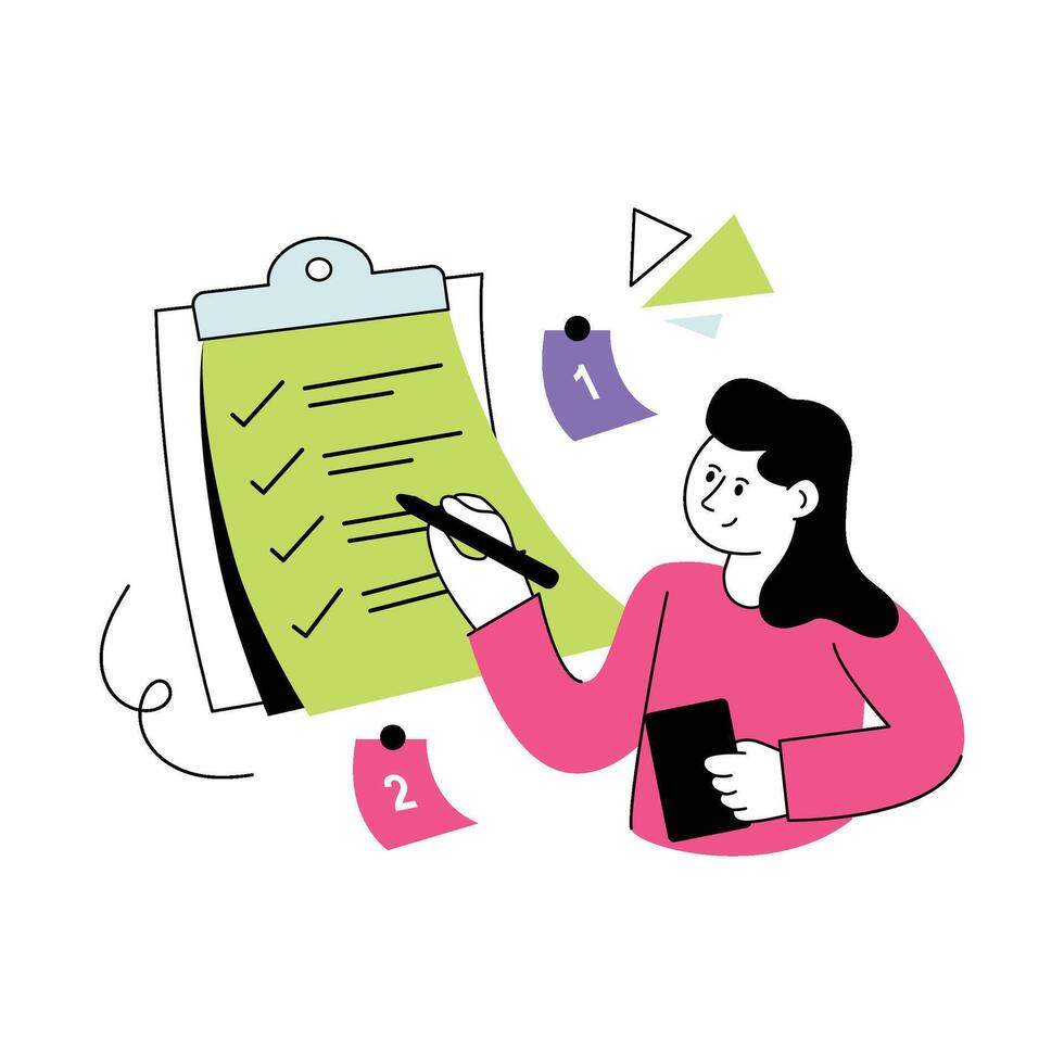 To do List Flat Style Design illustration. Stock illustration vector