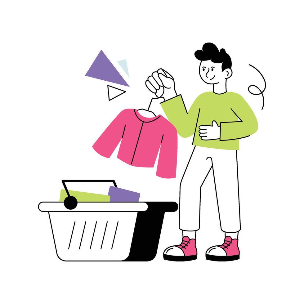 Shopping Cart Flat Style Design illustration. Stock illustration vector