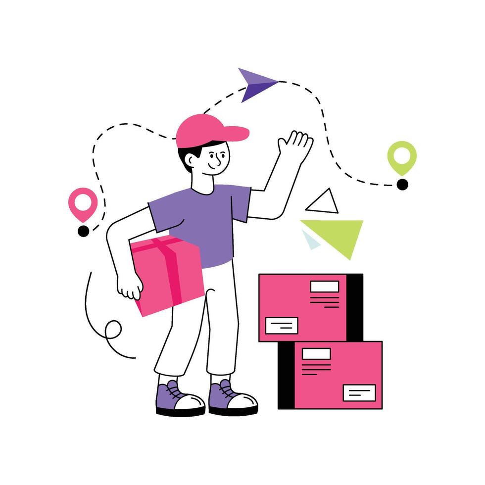 Delivery Flat Style Design illustration. Stock illustration vector