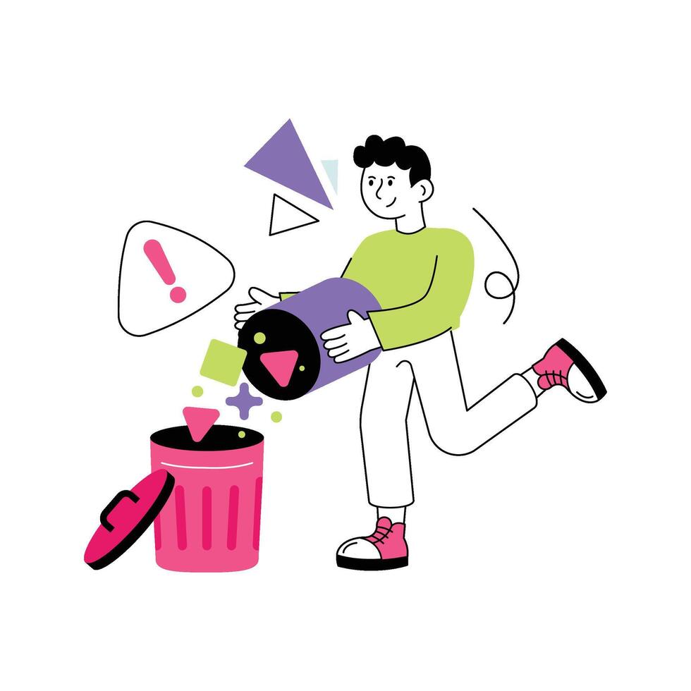 Delete Flat Style Design illustration. Stock illustration vector