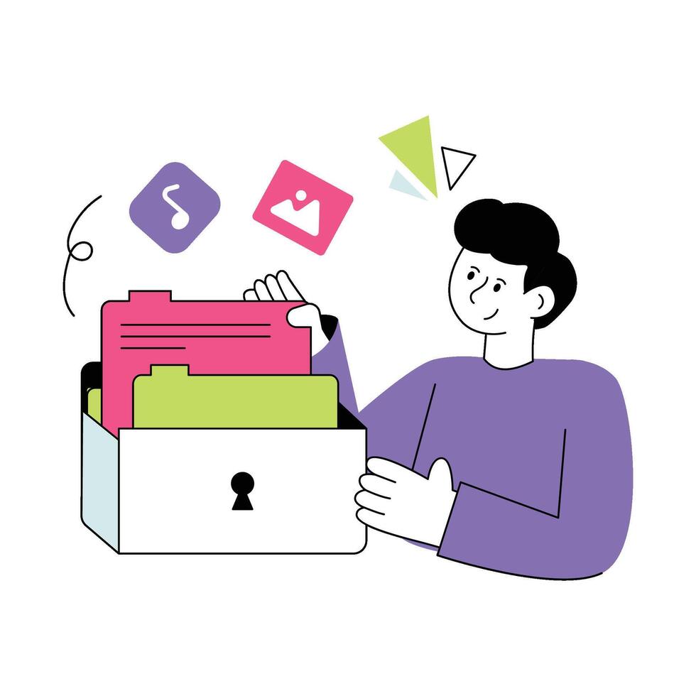 Storage Flat Style Design illustration. Stock illustration vector