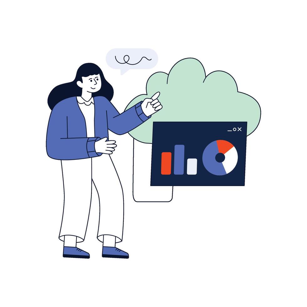 Cloud Analysis Flat Style Design illustration. Stock illustration vector