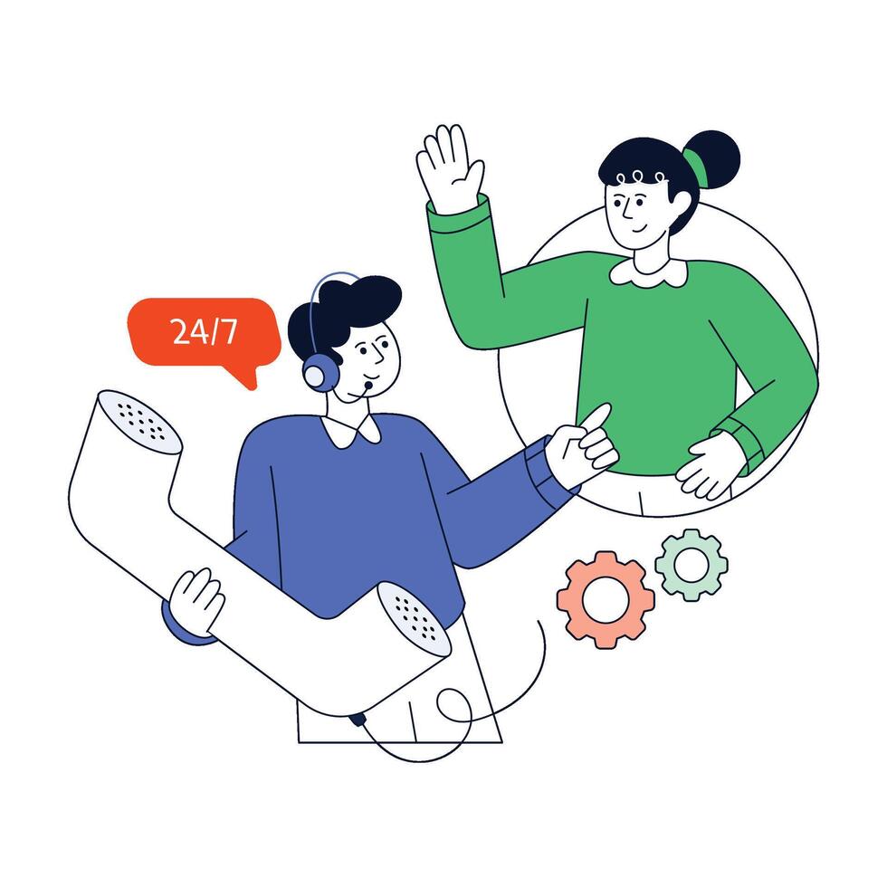 Customer Care Services Flat Style Design illustration. Stock illustration vector