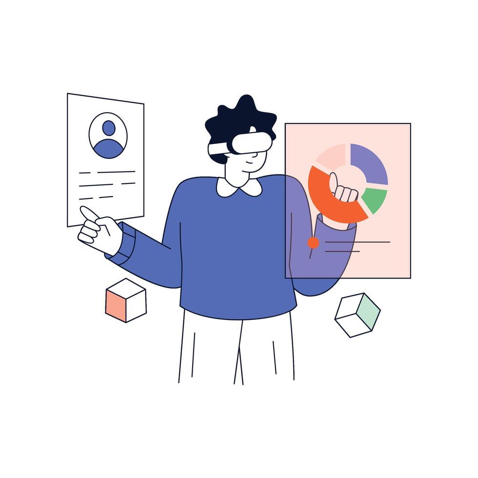 Ar Analytics Flat Style Design illustration. Stock illustration vector
