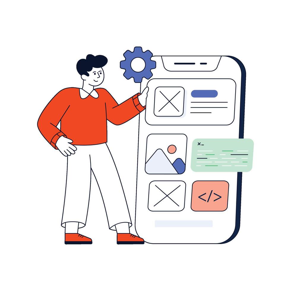 App Developer Flat Style Design illustration. Stock illustration vector