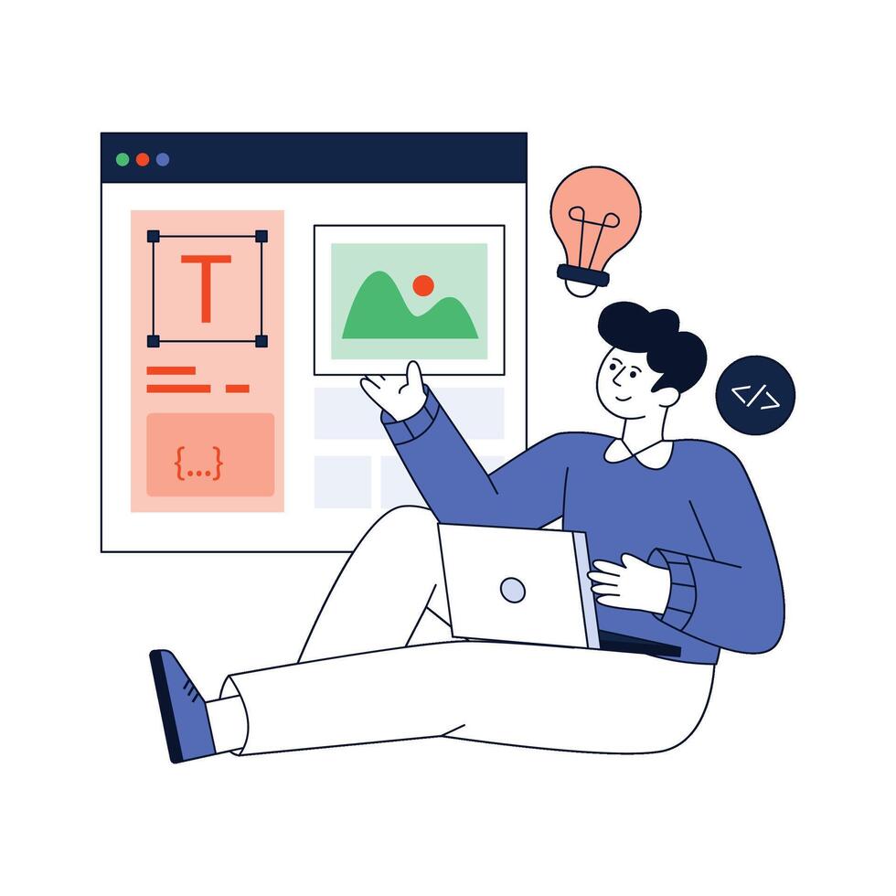Designing Website Flat Style Design illustration. Stock illustration vector