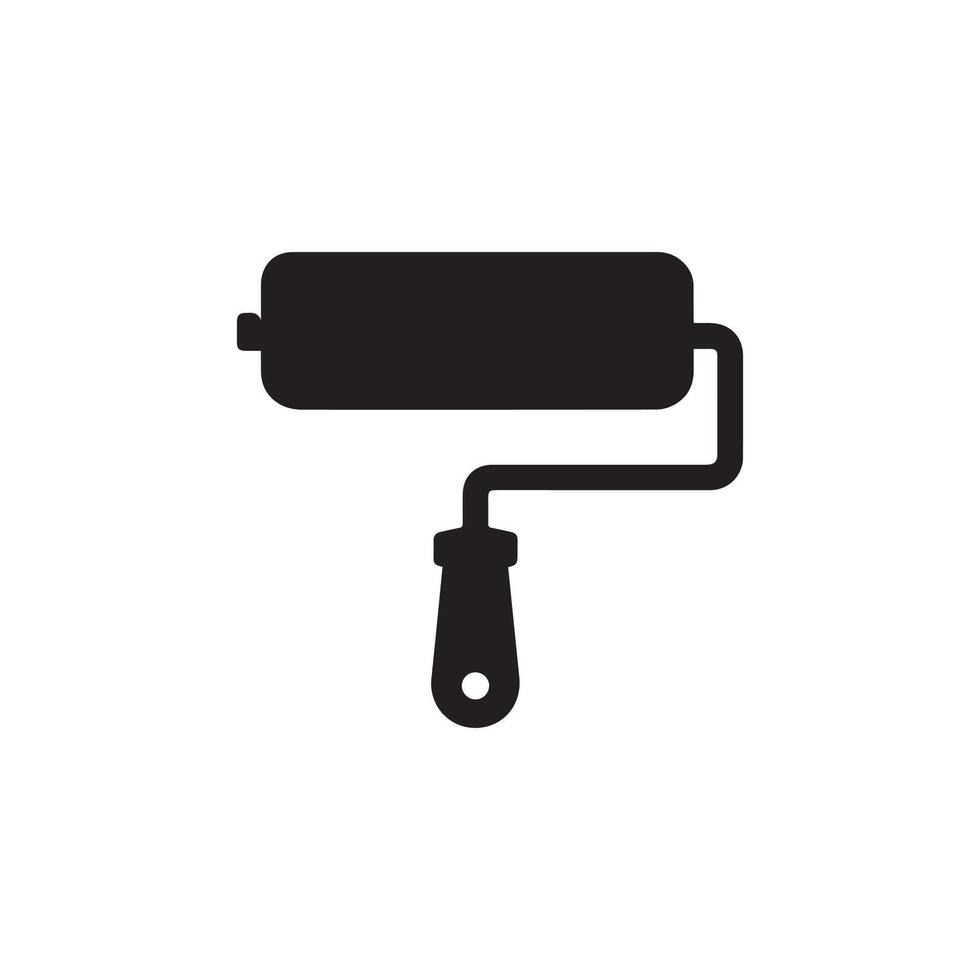 Paint roller icon on light background. Paint symbol. Brush, color, repaint, renovation, interior, worktool, art. Outline, flat and colored style. Flat design vector