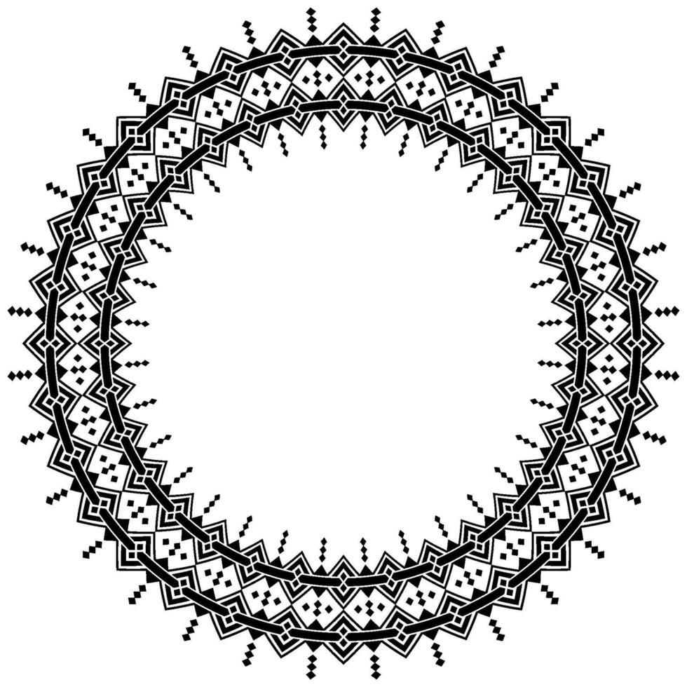 Retro Native Mandala Border for Calligraphy and Textile Motifs. vector